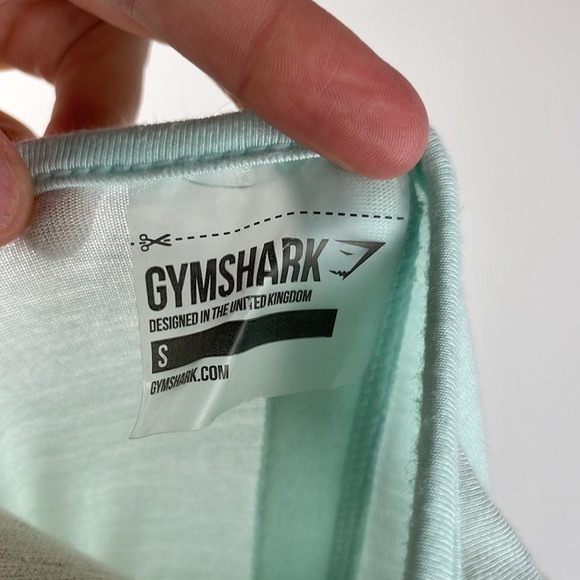 Gymshark Tank Top SZ S Light Blue Embroidered Flowers on Front Stretchy Soft - Picture 8 of 10